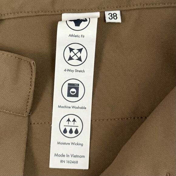 State And Liberty Pants Mens 38x30 Brown Athletic Fit Stretch Tech Chinos - Picture 2 of 13